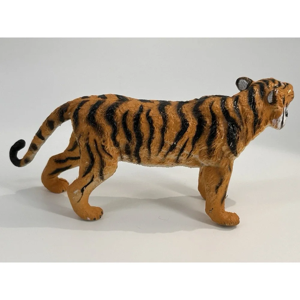 Vintage‎ AAA Painted Bengal Tiger Big Cat Figure Rubber Collectible Toy Animal